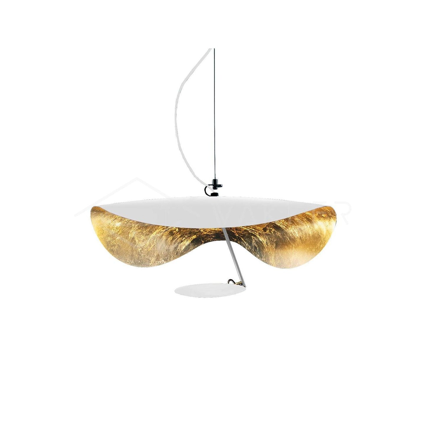 Giorgio Pendant Light Dia 15.7″ x H 10.6″ / Dia 40cm x H 27cm / White + Gold / Warm Light Pendant light
