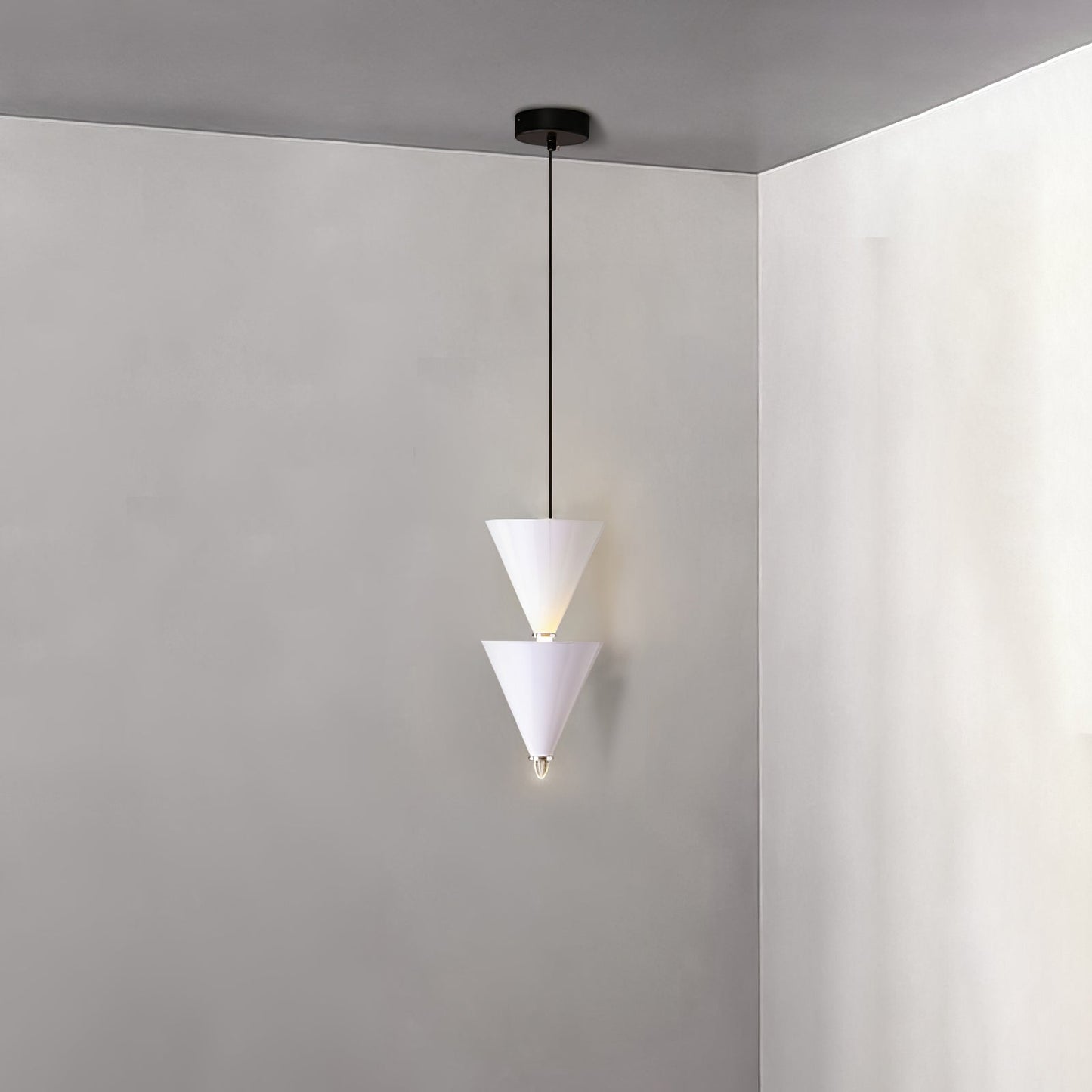 Legato Pendant Light 2 heads ? 6.7″ x H 13.8″ / 17cm x H 35 cm / White / Warm Light Pendant light