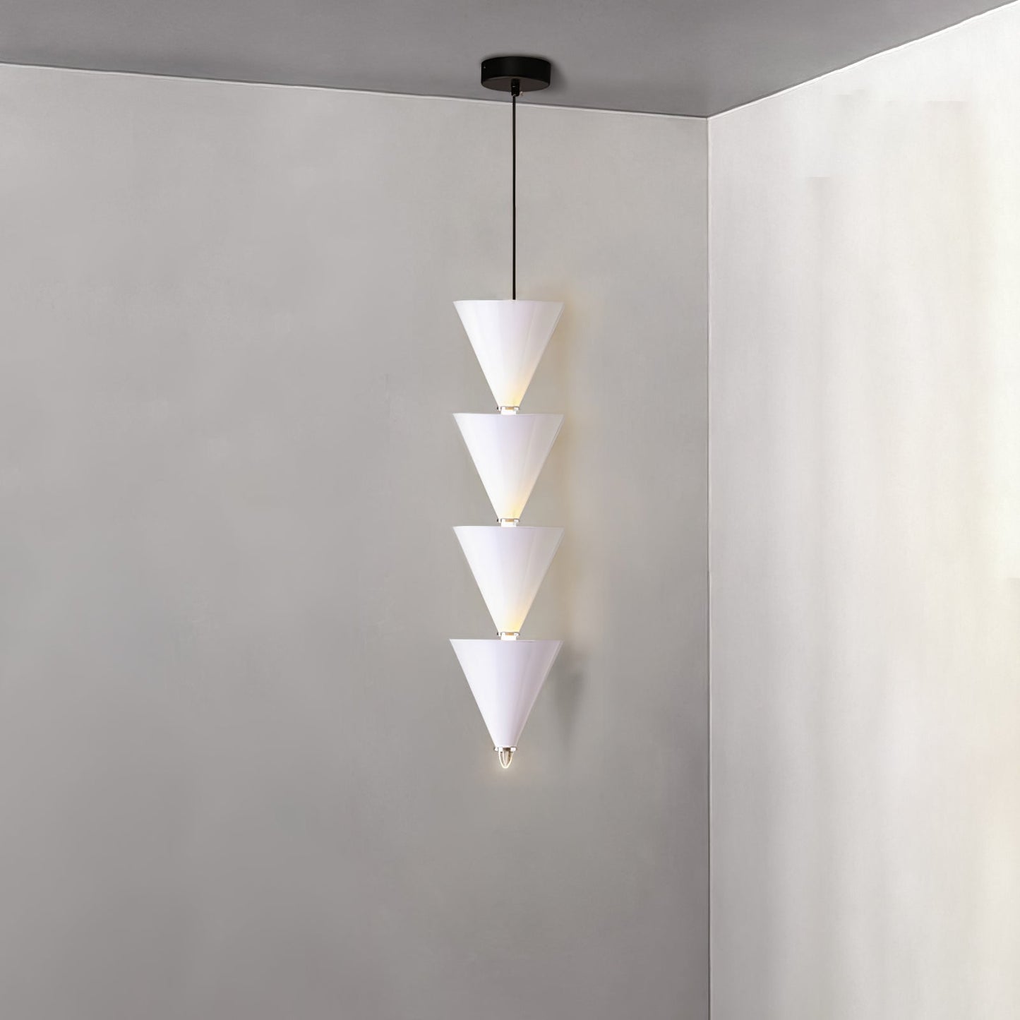 Legato Pendant Light 4 heads ? 6.7″ x H 23.4″ / Dia 17cm x H 59.5cm / White / Warm Light Pendant light