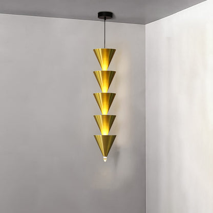 Legato Pendant Light 5 heads ? 6.7″ x H 33.5″ / Dia 17cm x H 85cm / Gold / Warm Light Pendant light