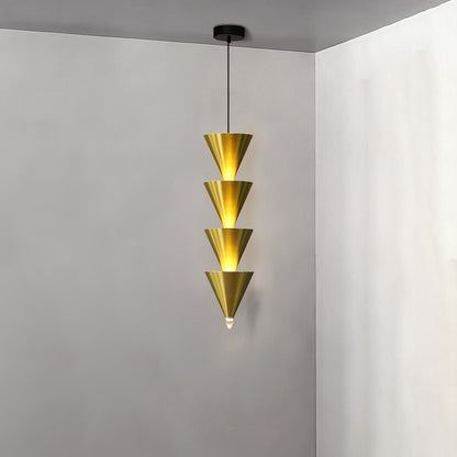 Legato Pendant Light 4 heads ? 6.7″ x H 23.4″ / Dia 17cm x H 59.5cm / Gold / Warm Light Pendant light