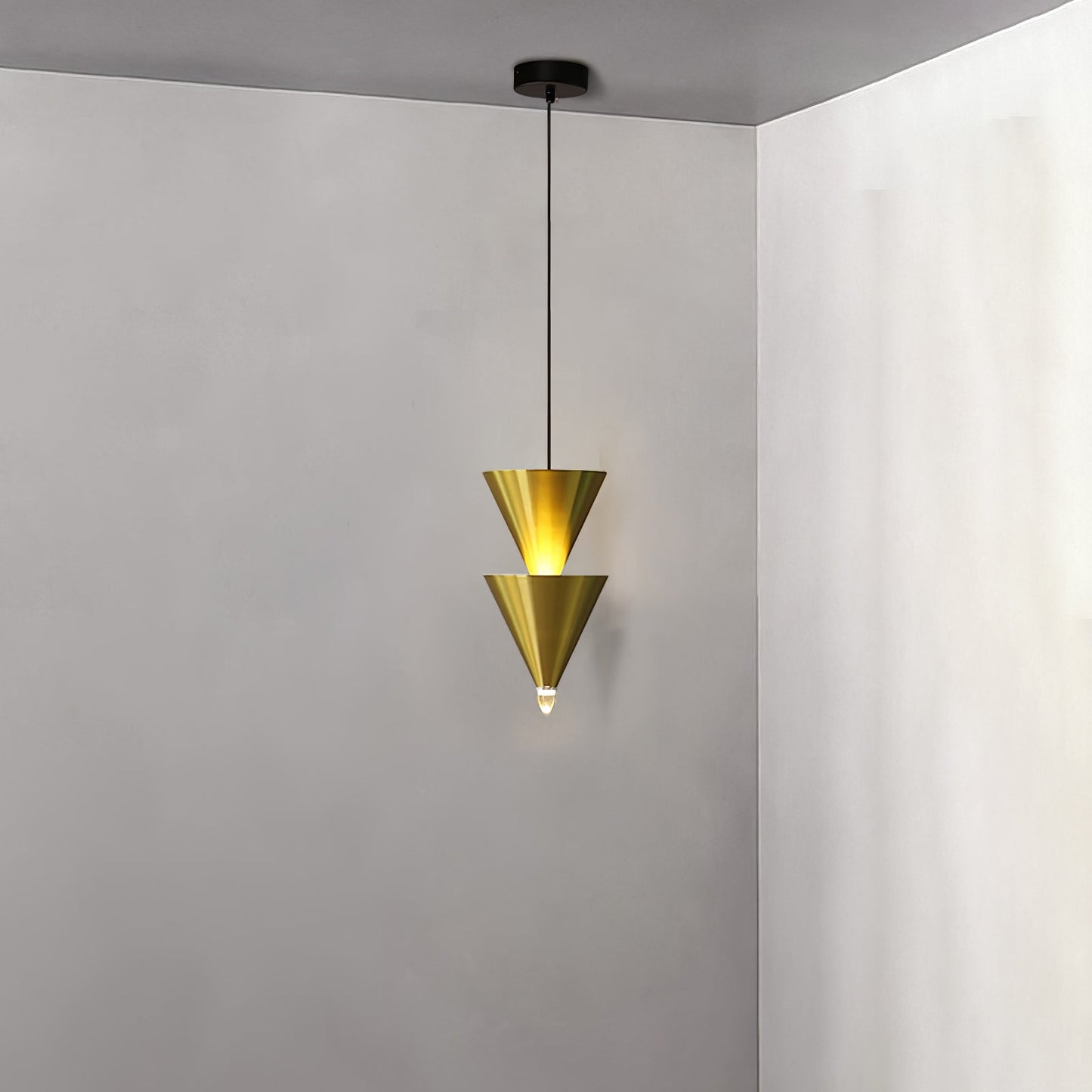 Legato Pendant Light 2 heads ? 6.7″ x H 13.8″ / 17cm x H 35 cm / Gold / Warm Light Pendant light