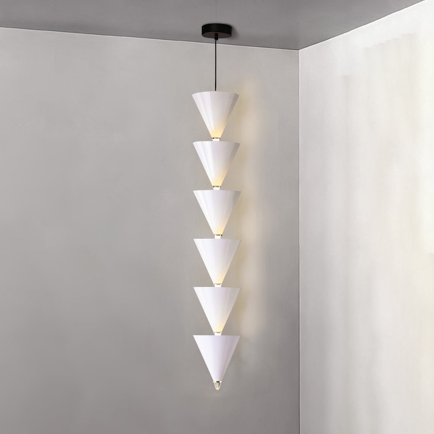 Legato Pendant Light 6 heads ? 6.7″ x H 35.4″ / Dia 17cm x H 90cm / White / Warm Light Pendant light