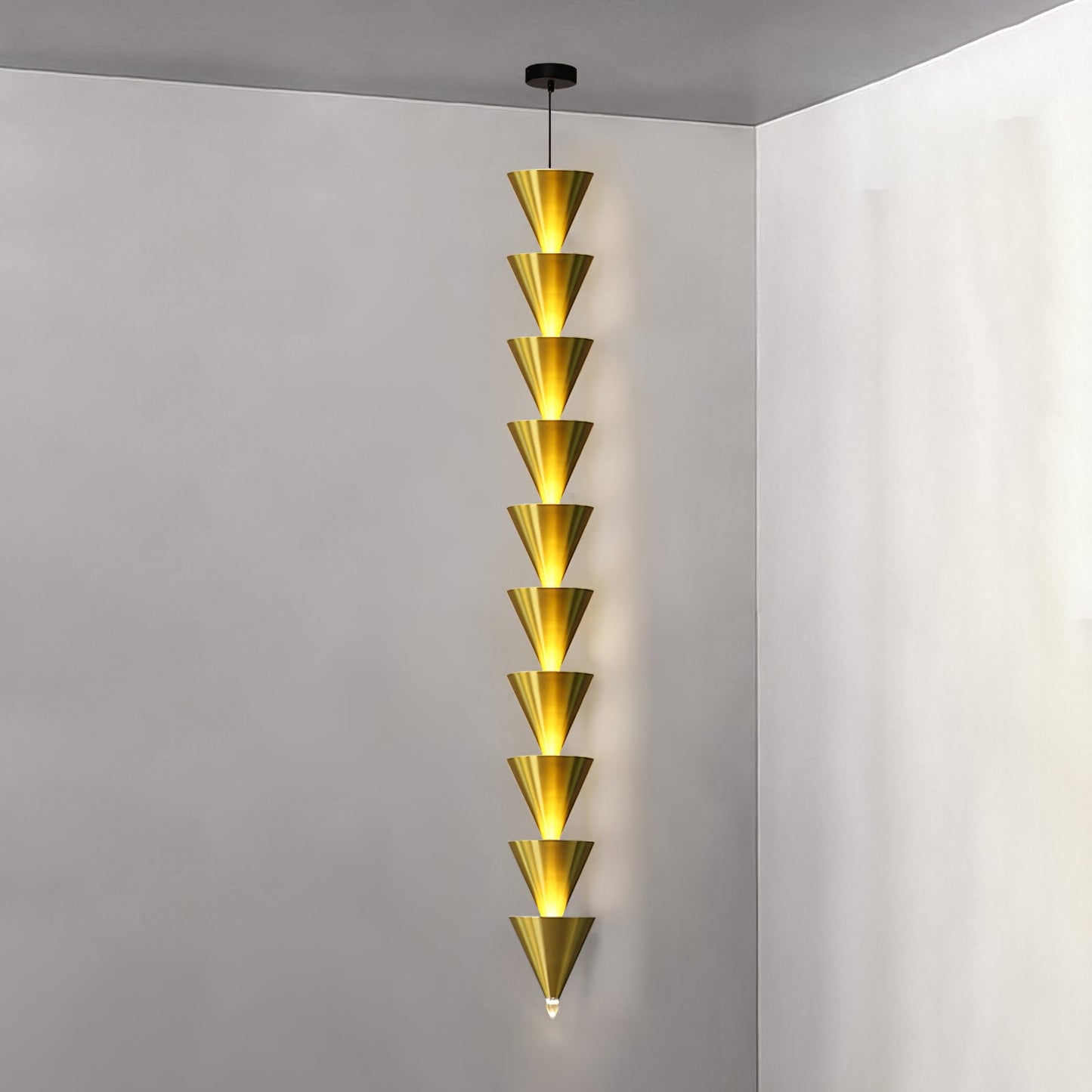 Legato Pendant Light 10 heads ? 6.7″ x H 51.2″ / Dia 17cm x H 130cm / Gold / Warm Light Pendant light