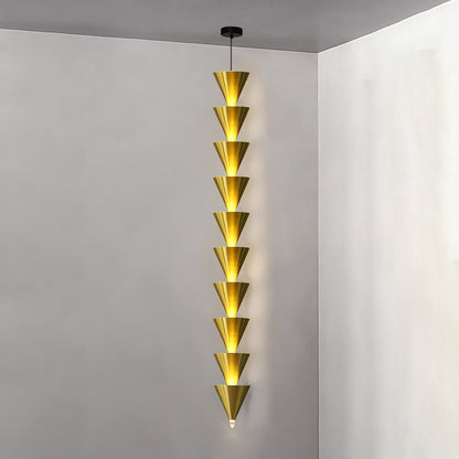 Legato Pendant Light 10 heads ? 6.7″ x H 51.2″ / Dia 17cm x H 130cm / Gold / Warm Light Pendant light