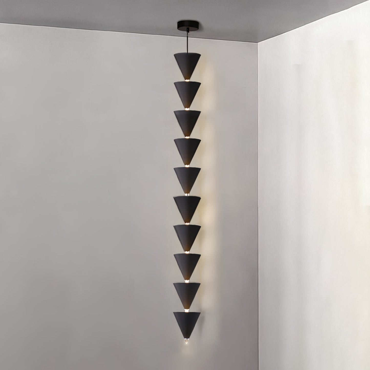 Legato Pendant Light 10 heads ? 6.7″ x H 51.2″ / Dia 17cm x H 130cm / Black / Warm Light Pendant light