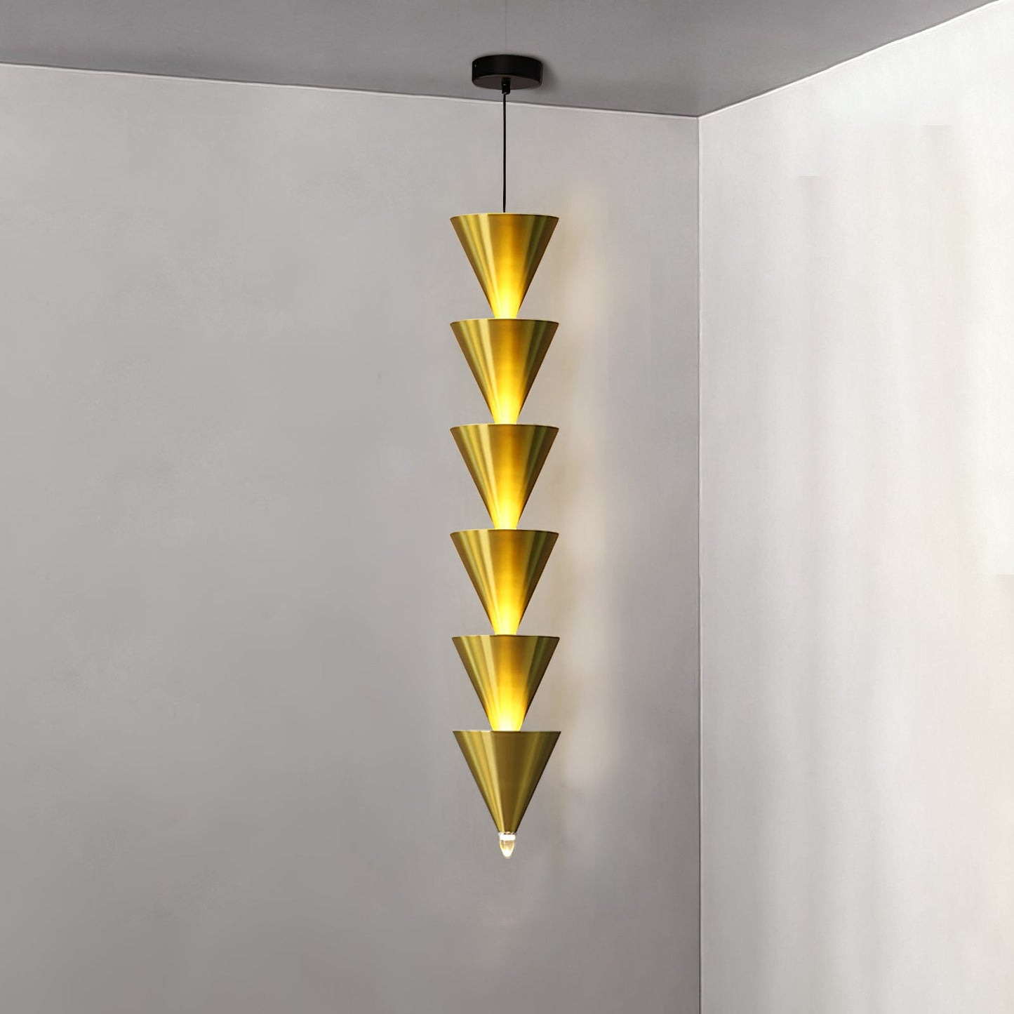 Legato Pendant Light 6 heads ? 6.7″ x H 35.4″ / Dia 17cm x H 90cm / Gold / Warm Light Pendant light