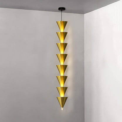 Legato Pendant Light 8 heads ? 6.7″ x H 43.3″ / Dia 17cm x H 110cm / Gold / Warm Light Pendant light