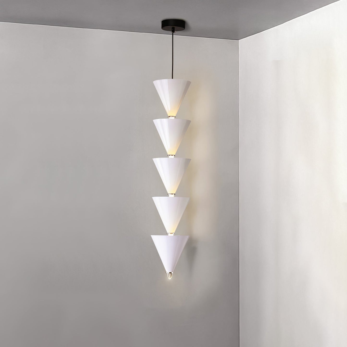 Legato Pendant Light 5 heads ? 6.7″ x H 33.5″ / Dia 17cm x H 85cm / White / Warm Light Pendant light