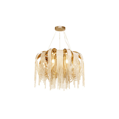 Length Chains Chandelier Round Dia 31.5″ x H 23.6″ / Dia 80cm x H 60cm / Gold Chandelier