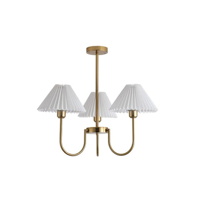 Lenore Pleated Chandelier 3 heads ? 24.4″ x H 22.8″ / Dia 62cm x H 58cm / Gold Chandelier