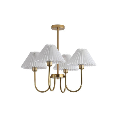 Lenore Pleated Chandelier 4 heads ? 26.8″ x H 22.8″ / Dia 68cm x H 58cm / Gold Chandelier