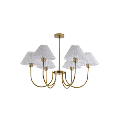Lenore Pleated Chandelier 6 heads ? 36.2″ x H 23.6″ / Dia 92cm x H 60cm / Gold Chandelier