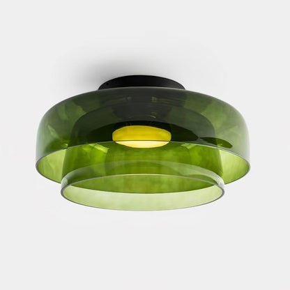 Levels Ceiling Light Double layer ? 16.5″ x H 7.1″ / ? 42cm x H 18cm / Green / Warm Light Ceiling lamp