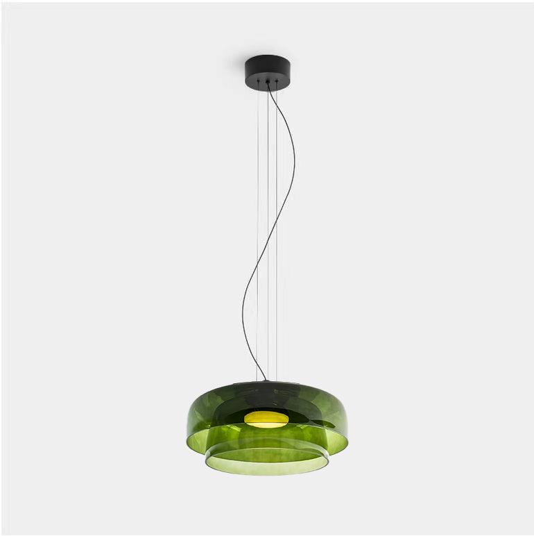 Levels Pendant Light Double Layer Dia 16.5″ X H 7.1″ / Dia 42cm X H 18cm / Green / Warm Light Pendant light