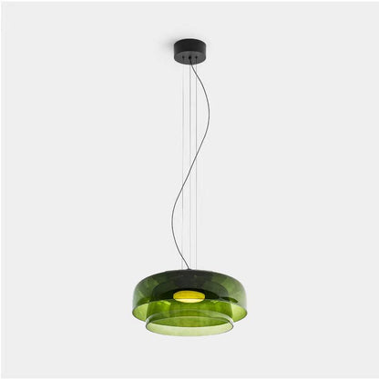 Levels Pendant Light Double Layer Dia 16.5″ X H 7.1″ / Dia 42cm X H 18cm / Green / Warm Light Pendant light