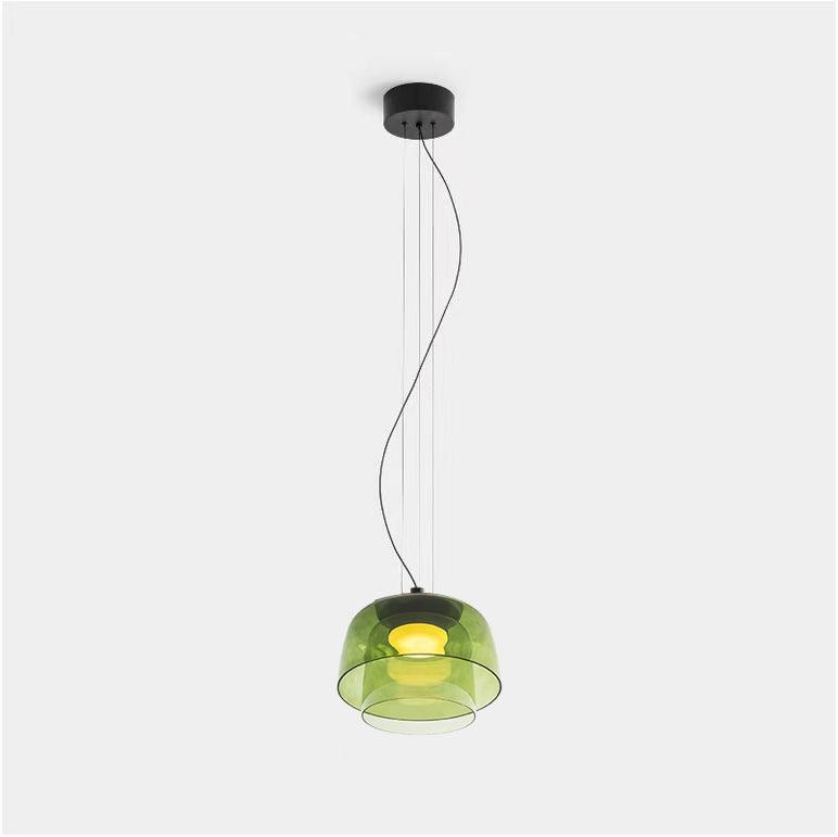 Levels Pendant Light Double Layer Dia 12.6″ X H 9.4″ / Dia 32cm X H 24cm / Green / Warm Light Pendant light