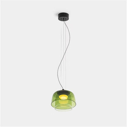 Levels Pendant Light Double Layer Dia 12.6″ X H 9.4″ / Dia 32cm X H 24cm / Green / Warm Light Pendant light
