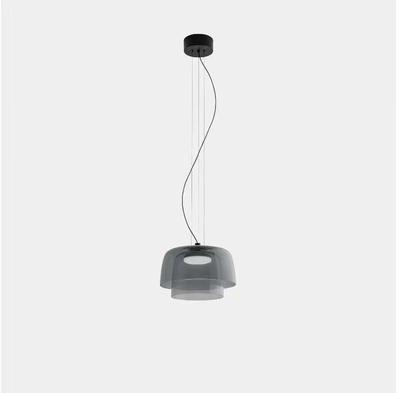 Levels Pendant Light Double Layer Dia 12.6″ X H 9.4″ / Dia 32cm X H 24cm / Smoke Grey / Warm Light Pendant light