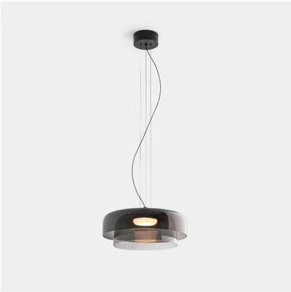 Levels Pendant Light Double Layer Dia 16.5″ X H 7.1″ / Dia 42cm X H 18cm / Smoke Grey / Warm Light Pendant light
