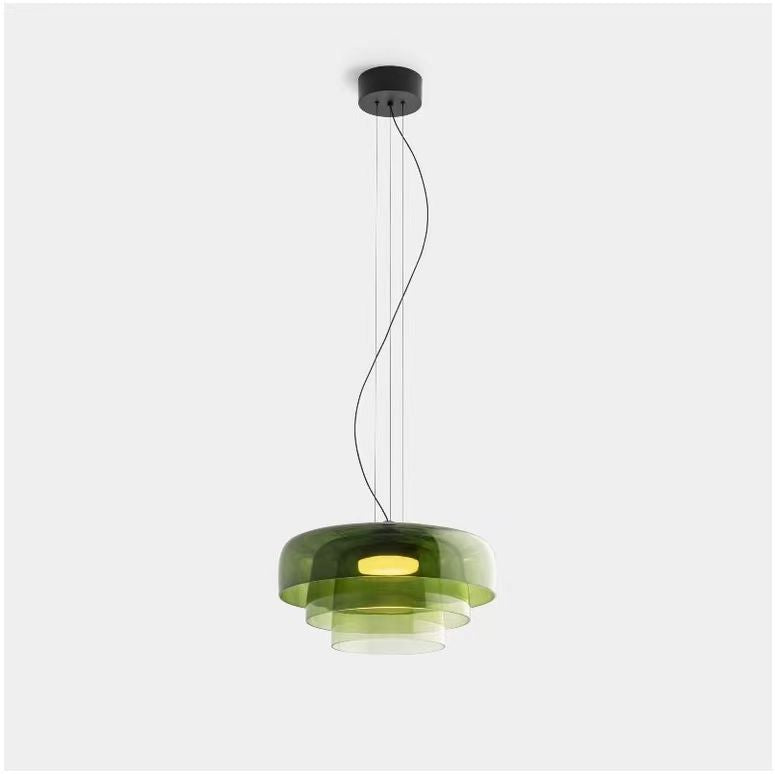 Levels Pendant Light Three Layer Dia 16.5″ X H 10.2″ / Dia 42cm X H 26cm / Green / Warm Light Pendant light