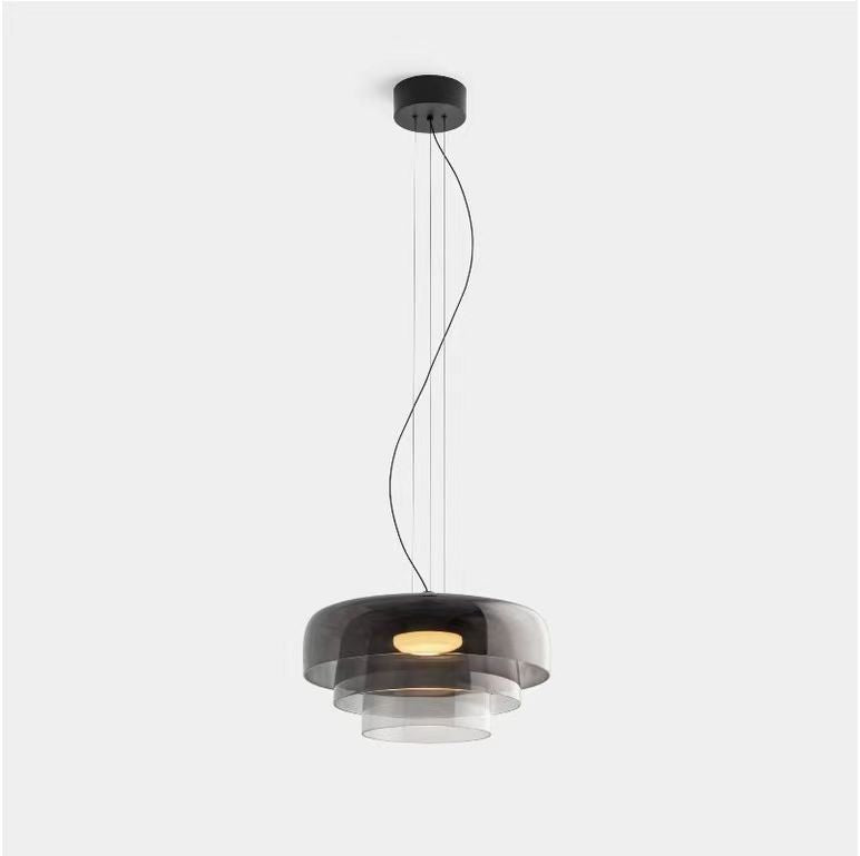 Levels Pendant Light Three Layer Dia 16.5″ X H 10.2″ / Dia 42cm X H 26cm / Smoke Grey / Warm Light Pendant light