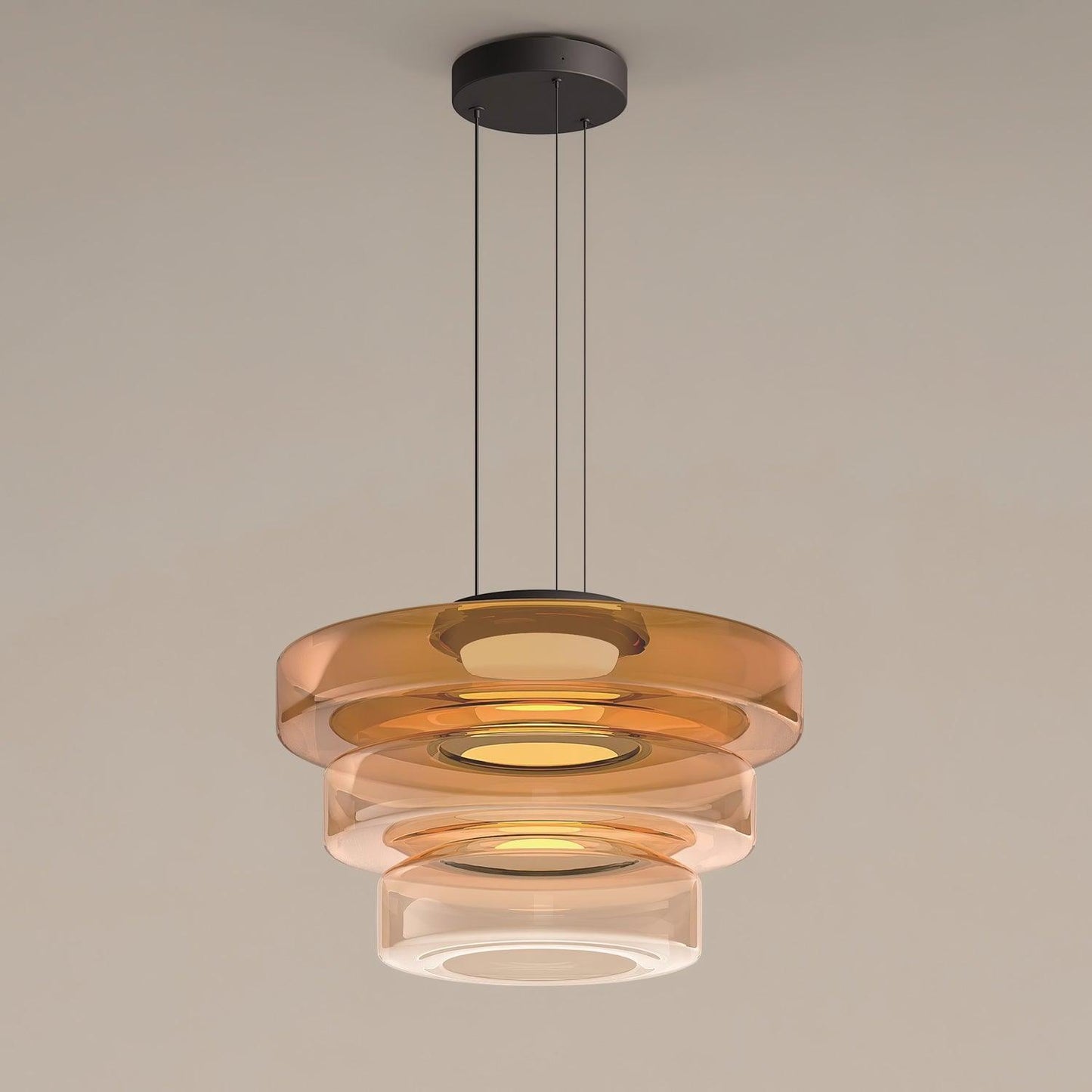 Levels Series Pendant Light Three layer ? 17.7″ x H 13″ / Dia 45cm x H 33cm / Orange / Warm Light Pendant light