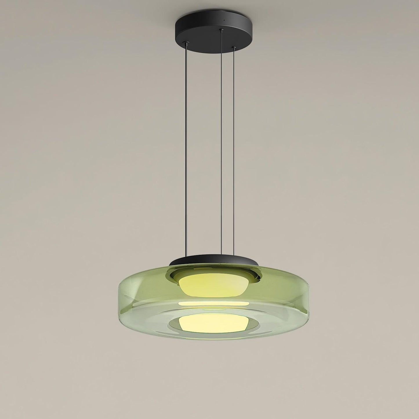 Levels Series Pendant Light Single layer ? 9.5″ x H 4.3″ / Dia 25cm x H 11cm / Green / Warm Light Pendant light