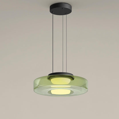 Levels Series Pendant Light Single layer ? 9.5″ x H 4.3″ / Dia 25cm x H 11cm / Green / Warm Light Pendant light