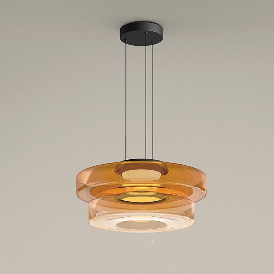 Levels Series Pendant Light Double layer ? 13.8″ x H 8.7″ / Dia 35cm x H 22cm / Orange / Warm Light Pendant light