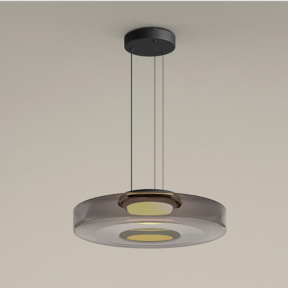 Levels Series Pendant Light Single layer ? 9.5″ x H 4.3″ / Dia 25cm x H 11cm / Smoke Grey / Warm Light Pendant light