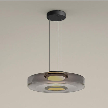 Levels Series Pendant Light Single layer ? 9.5″ x H 4.3″ / Dia 25cm x H 11cm / Smoke Grey / Warm Light Pendant light