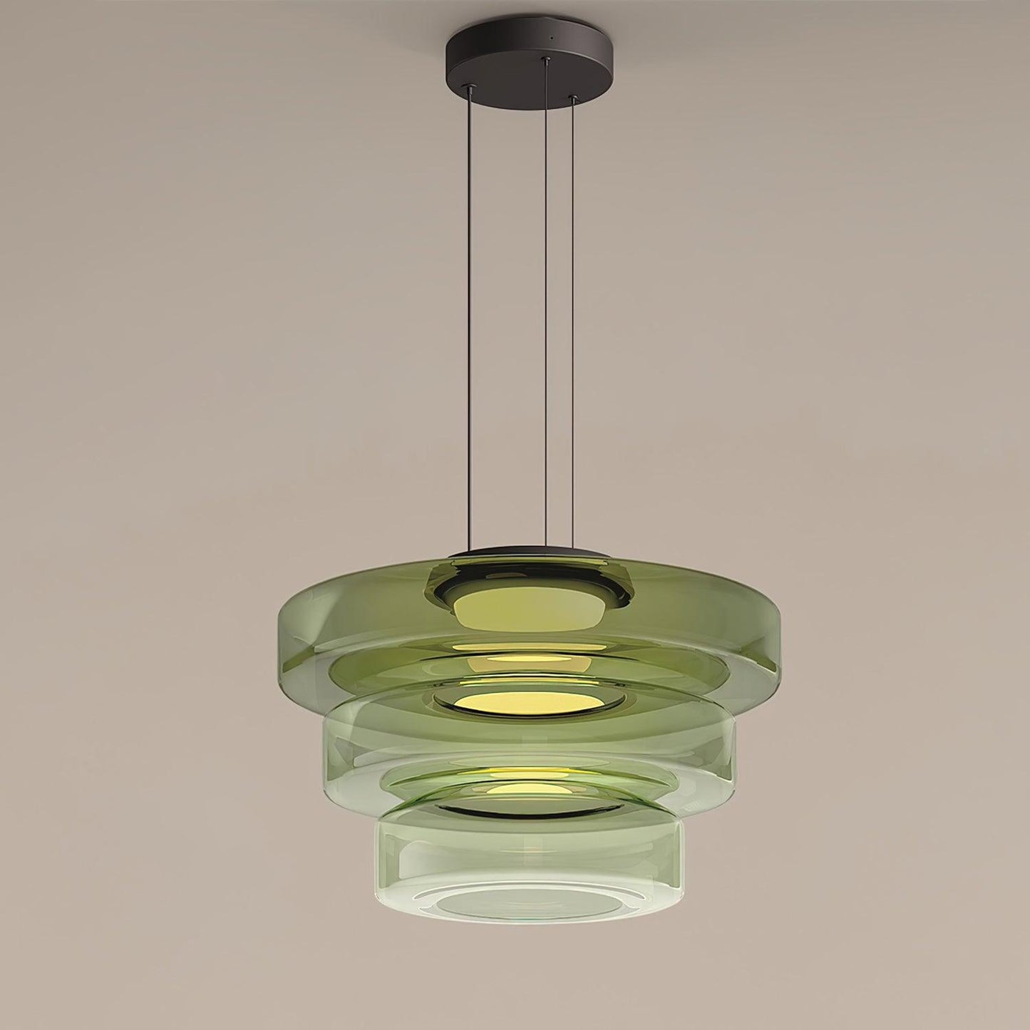Levels Series Pendant Light Three layer ? 17.7″ x H 13″ / Dia 45cm x H 33cm / Green / Warm Light Pendant light