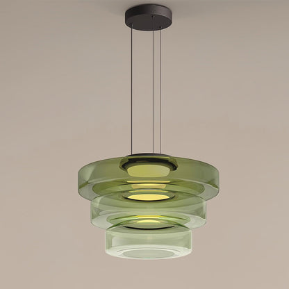 Levels Series Pendant Light Three layer ? 17.7″ x H 13″ / Dia 45cm x H 33cm / Green / Warm Light Pendant light