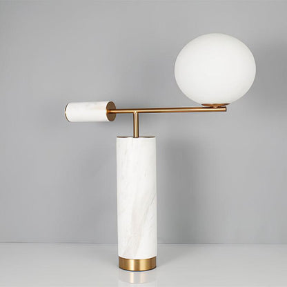 Lexi Table Lamp Dia 19.7″ x H 25.6″ / Dia 50cm x H 65cm / Gold & White Marble / US Plug Table lamp