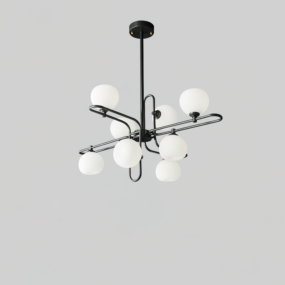 Lexington Chandelier 8 Heads ? 31.5″ x H 16.9″/ Dia 80cm x H 43cm / Black & White Chandelier