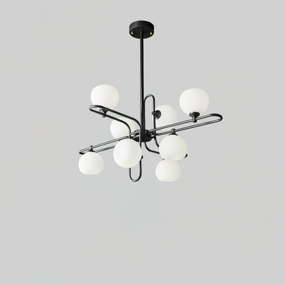 Lexington Chandelier 8 Heads ? 31.5″ x H 16.9″/ Dia 80cm x H 43cm / Black & White Chandelier