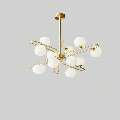 Lexington Chandelier 12 Heads ? 39.4″ x H 16.9″/ Dia 100cm x H 43cm / Brass & White Chandelier