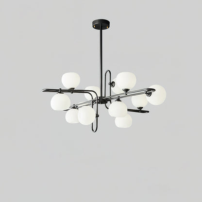 Lexington Chandelier 12 Heads ? 39.4″ x H 16.9″/ Dia 100cm x H 43cm / Black & White Chandelier