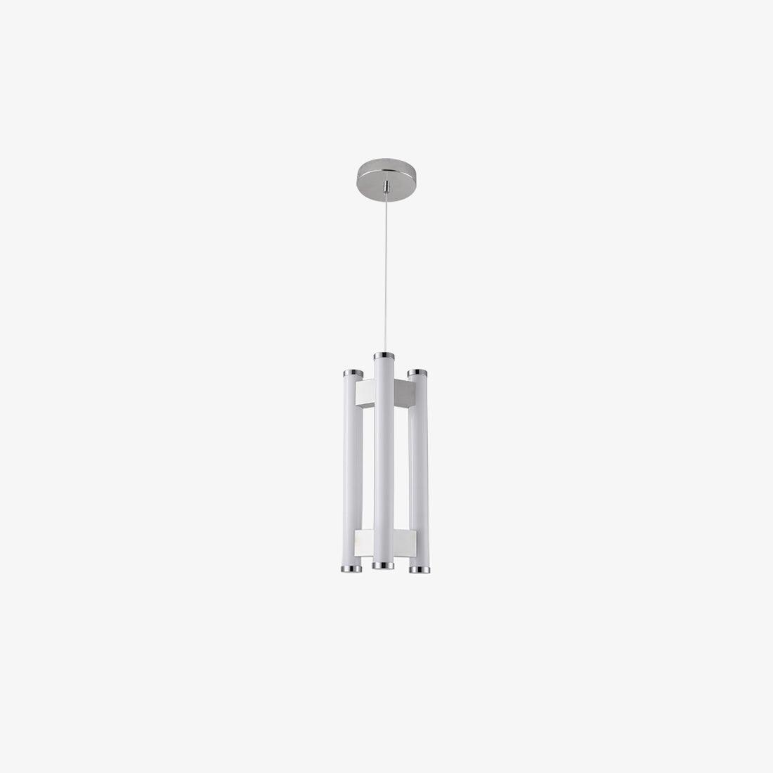 Lia Pendant Light Dia 7.1″ x H 11.8″ / Dia 18cm x H 30cm / Chrome and White / Warm Light Pendant light