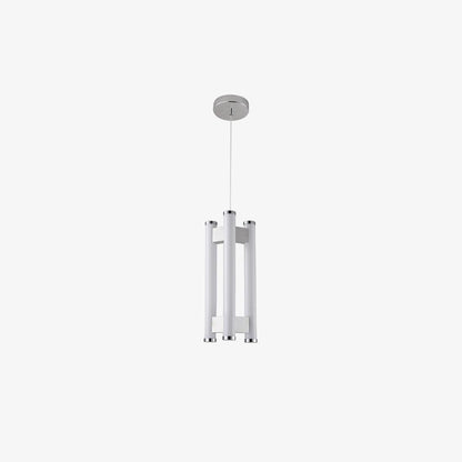 Lia Pendant Light Dia 7.1″ x H 11.8″ / Dia 18cm x H 30cm / Chrome and White / Warm Light Pendant light