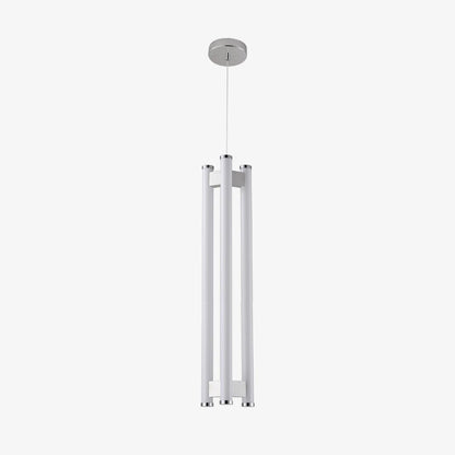 Lia Pendant Light Dia 7.1″ x H 31.5″ / Dia 18cm x H 80cm / Chrome and White / Warm Light Pendant light