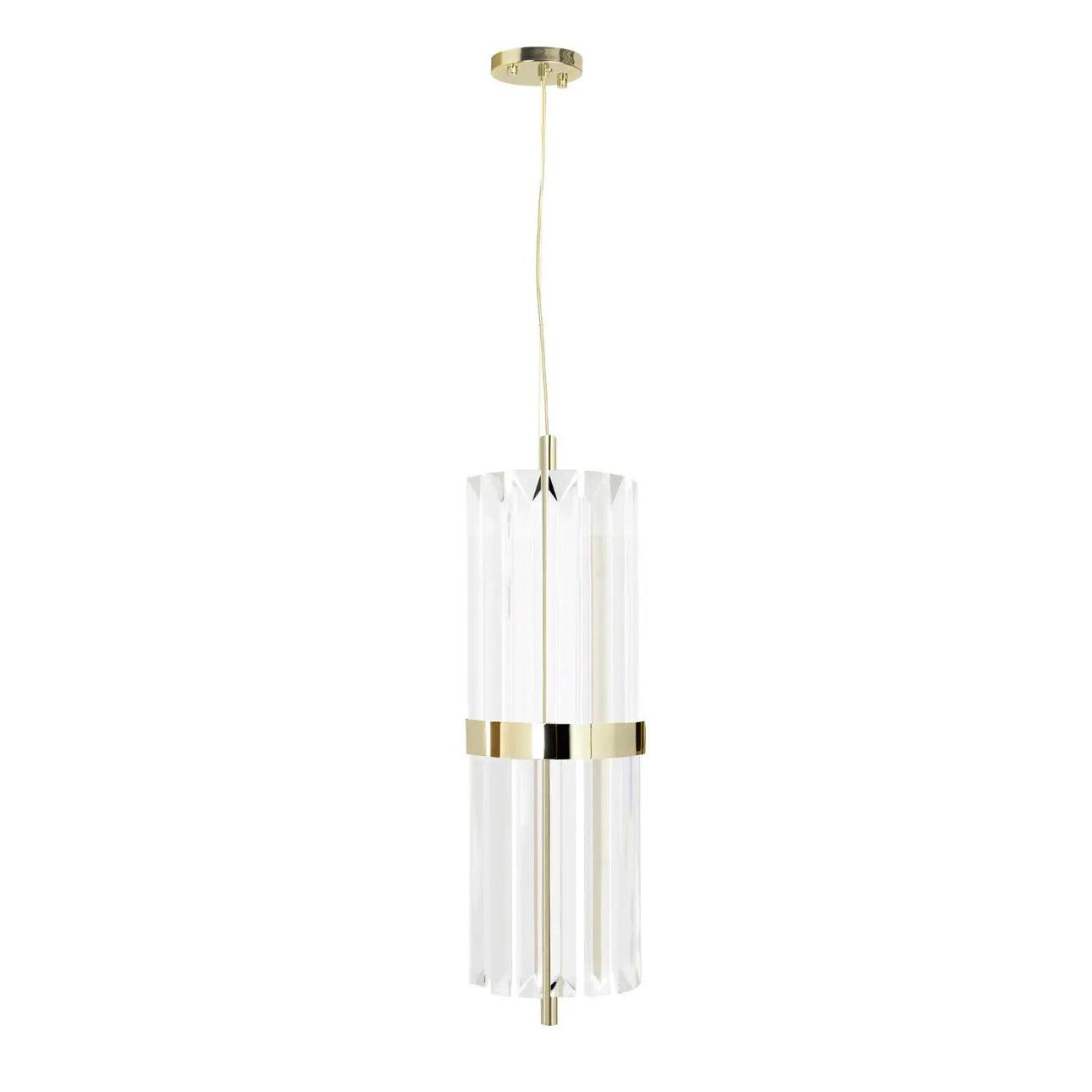 Liberty Small Pendant Lamp ? 7.1″ x H 19.7″ / Dia 18cm x H 50cm / Gold + Clear Pendant light