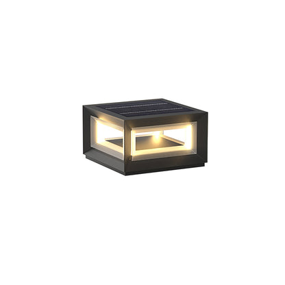 Light Cube Outdoor Post Light L 11.8″ x W 11.8″ x H 6.7″ / L 30cm x W 30cm x H 17cm / Model B: Solar-Powered Version