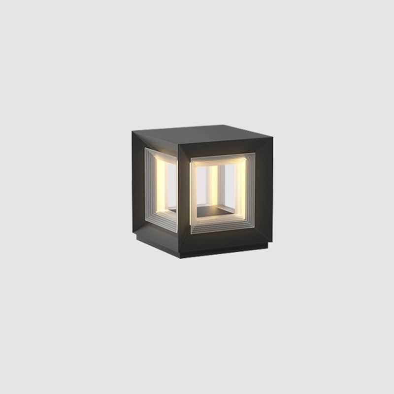 Light Cube Outdoor Post Light L 9.8″ x W 9.8″ x H 10.2″ / L 25cm x W 25cm x H 26cm / Model A: Wired Version / Warm