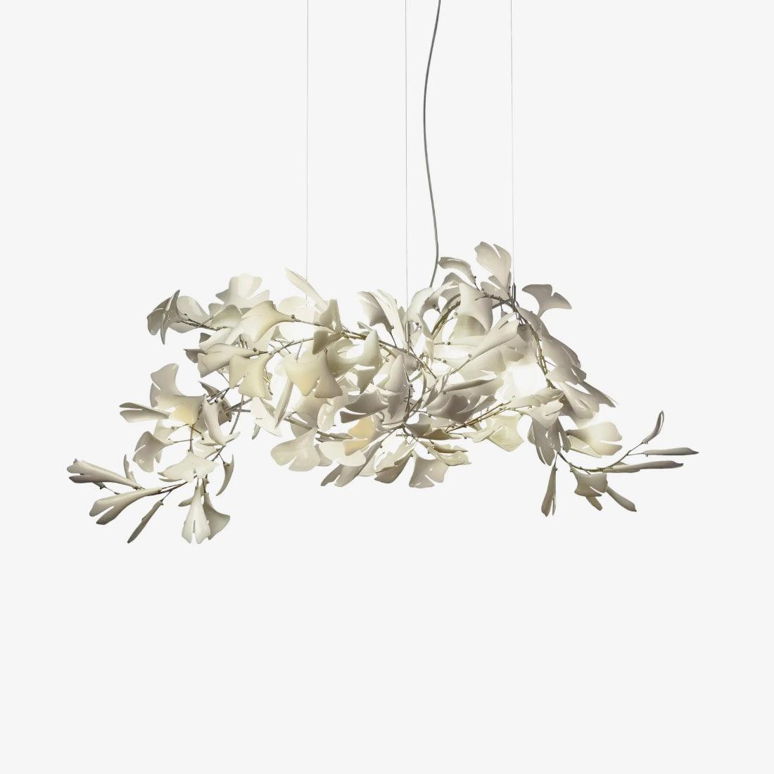 Gingko Chandelier G L 39.4″ x H 15.7″ / L 100cm x H 40cm / Gold + White Chandelier