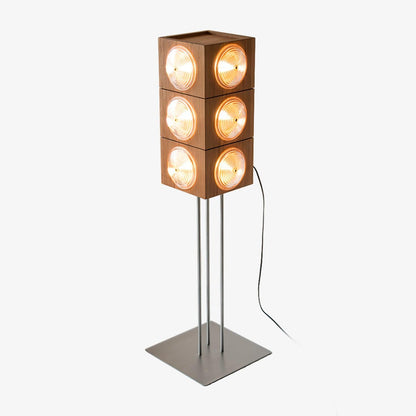 Cinematic Lightbox Camera Floor Lamp L 14.2″ x W 14.2″ x H 48.8″ / L 36cm x W 36cm x H 124cm / Cherry Wood Color &