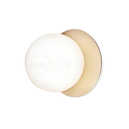 Liila Wall Sconce ? 5.9″ x H 7.9″ / Dia 15cm x H 20cm / Brass / White Wall lamp