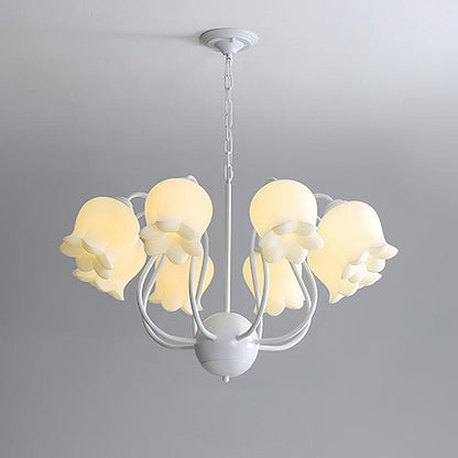 Lilium Chandelier 8 Heads ? 31.5″ x H 18.9″ / Dia 80cm x H 48cm / White & White Chandelier