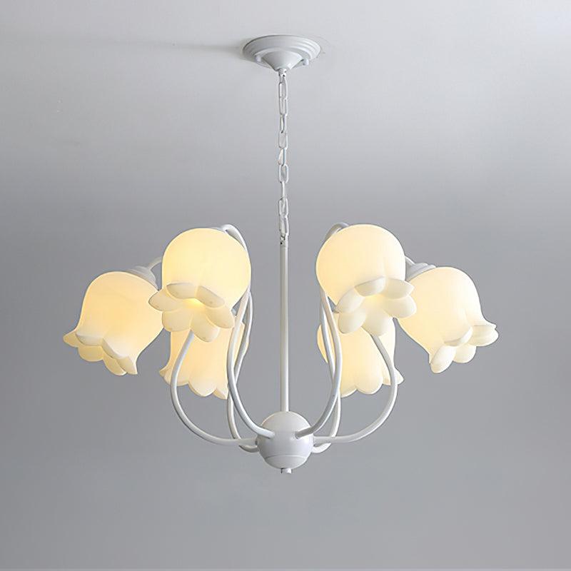 Lilium Chandelier 6 Heads ? 29.9″ x H 17.7″ / Dia 76cm x H 45cm / White & White Chandelier